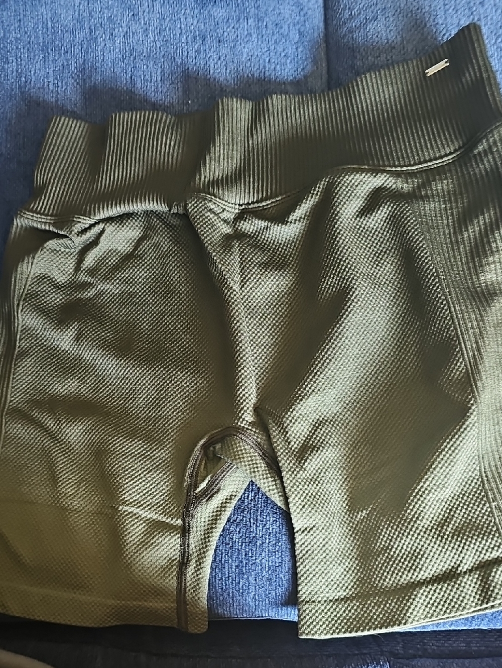 PINK Victoria's Secret Olive Green Ribbed Bike Shorts